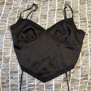 Black Satin Camisole Top